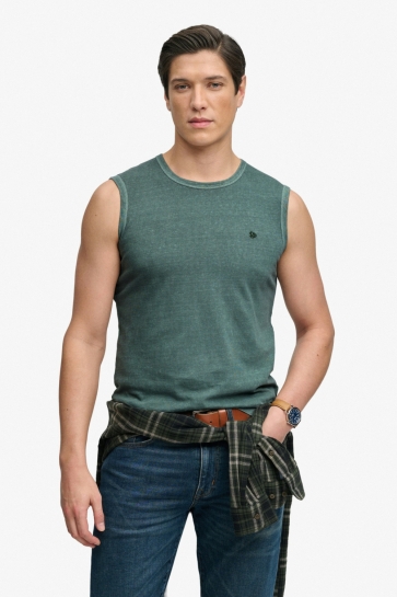 Superdry T-shirt CLASSIC COTTON LINEN TANKTOP M6010954A Olive Branch Green