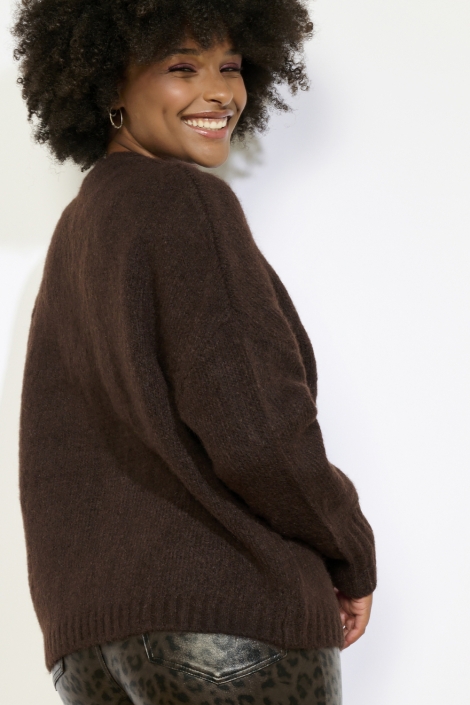 LolaLiza bruine dames vest | Model zijaanzicht