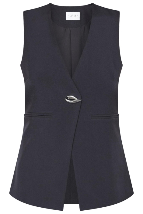 SisterS point zwarte dames gilet | Vooraanzicht