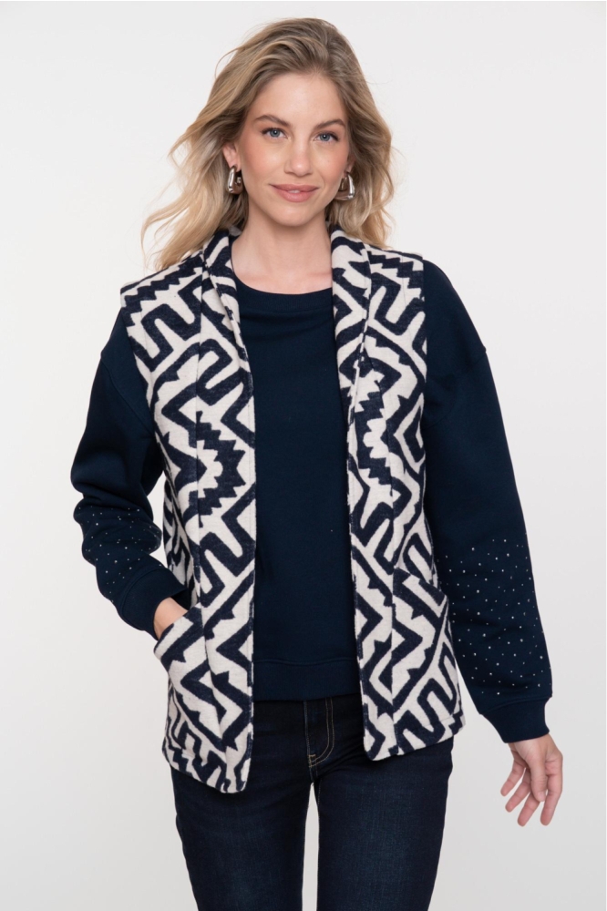 Geisha beige dames gilet | Model vooraanzicht