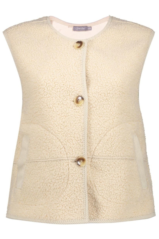 Geisha beige dames gilet | Vooraanzicht