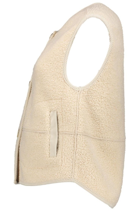 Geisha beige dames gilet | Zijaanzicht