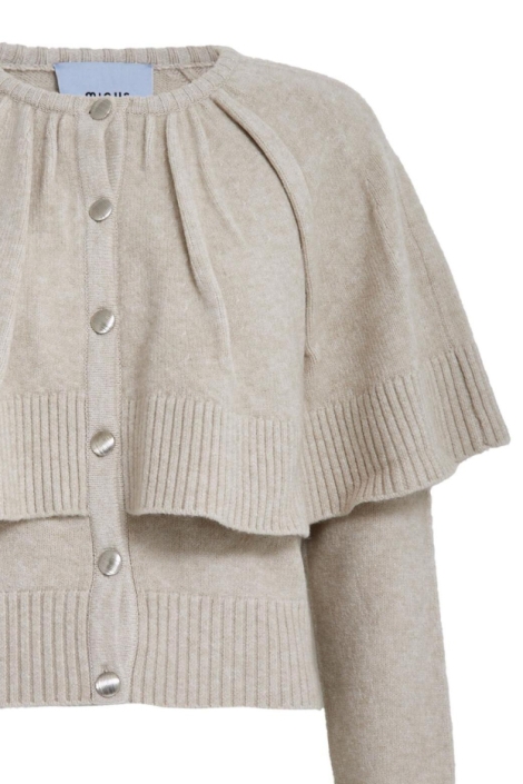 Minus beige dames vest | Close up