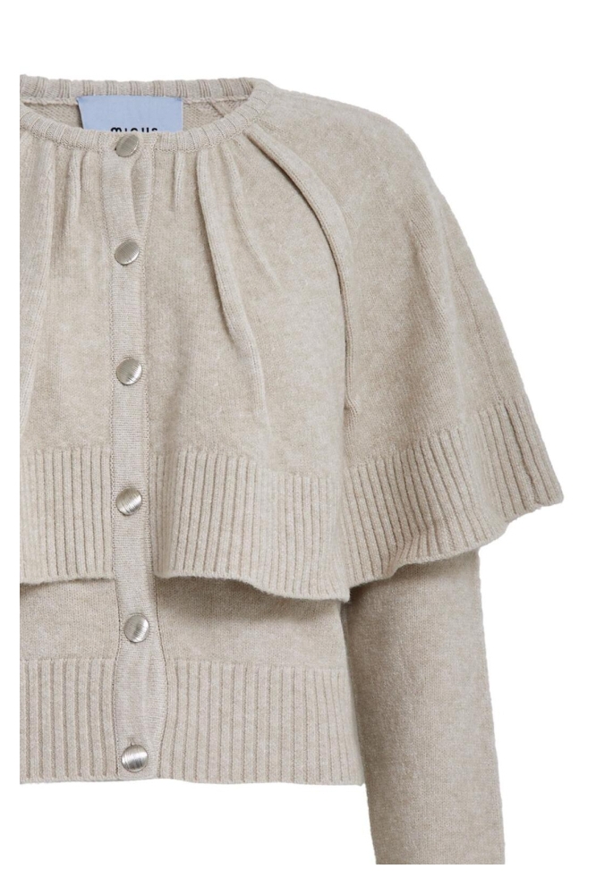 Minus beige dames vest | Close up