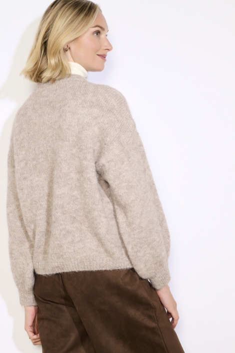 LolaLiza taupe dames vest | Model achteraanzicht