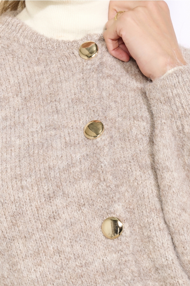 LolaLiza taupe dames vest | Close up