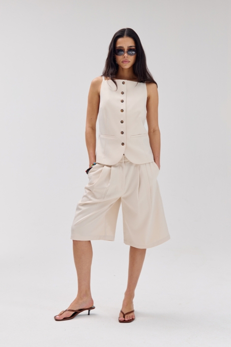 Harper & Yve ecru dames gilet | Model