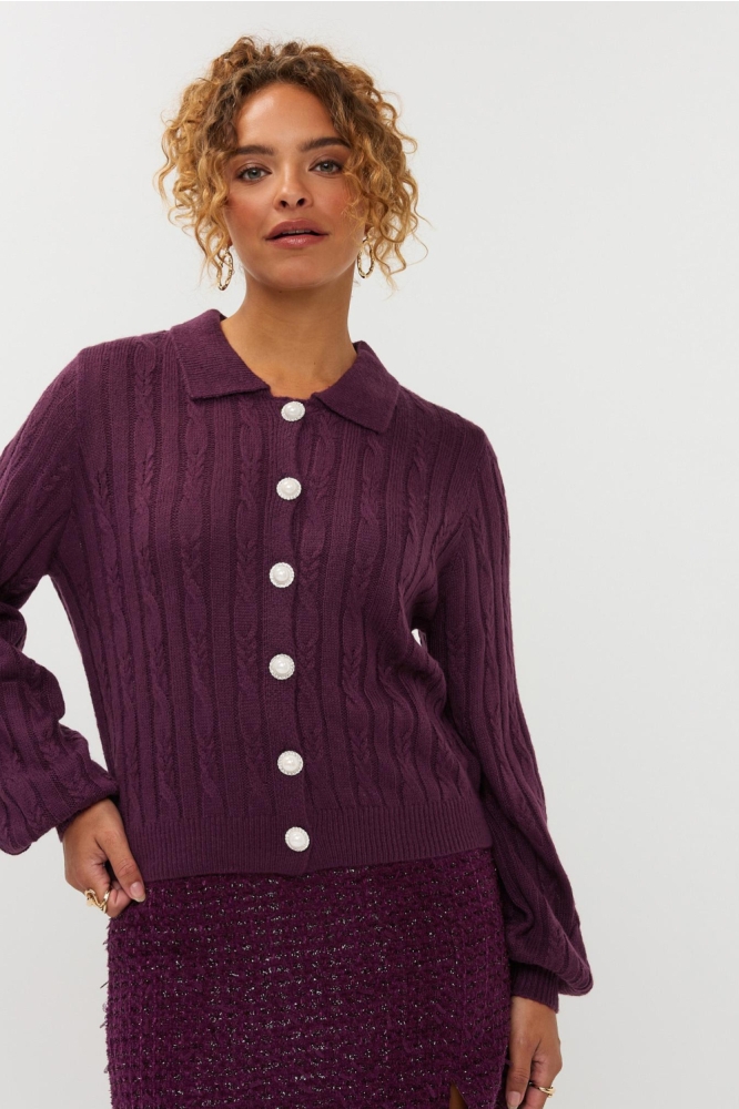 Ydence bordeaux dames vest | Model vooraanzicht