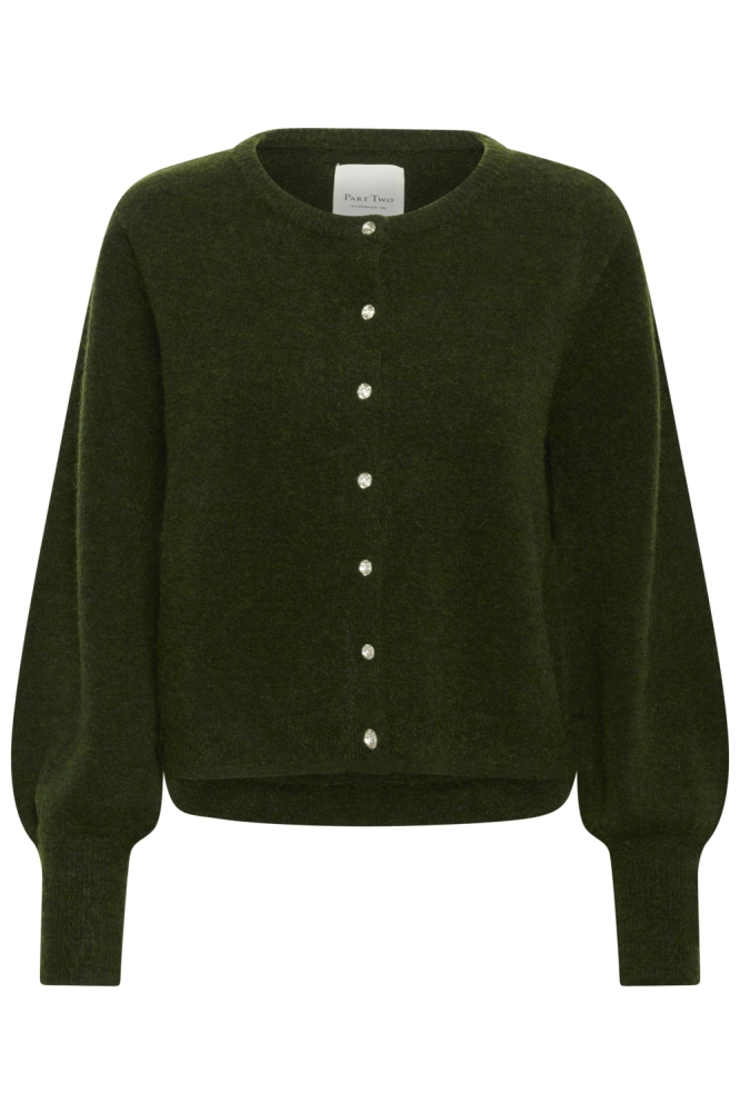 Part Two groene dames vest | Vooraanzicht