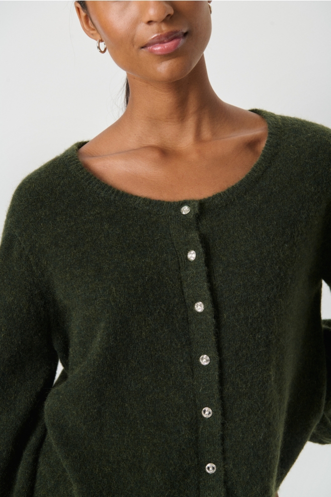 Part Two groene dames vest | Close up