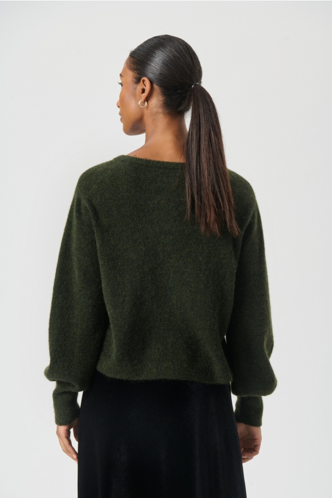 Part Two groene dames vest | Model achteraanzicht