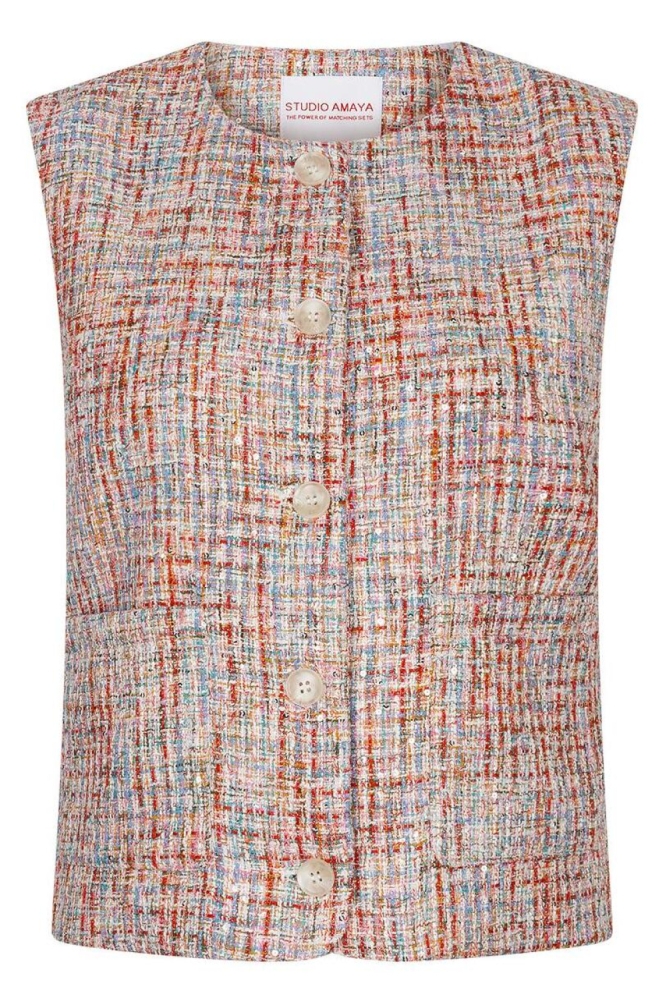 Studio Amaya multi color dames gilet | Vooraanzicht