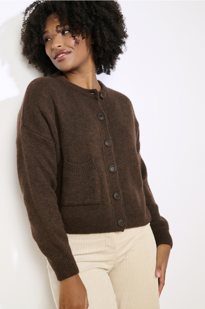 LolaLiza bruine dames vest | Model vooraanzicht