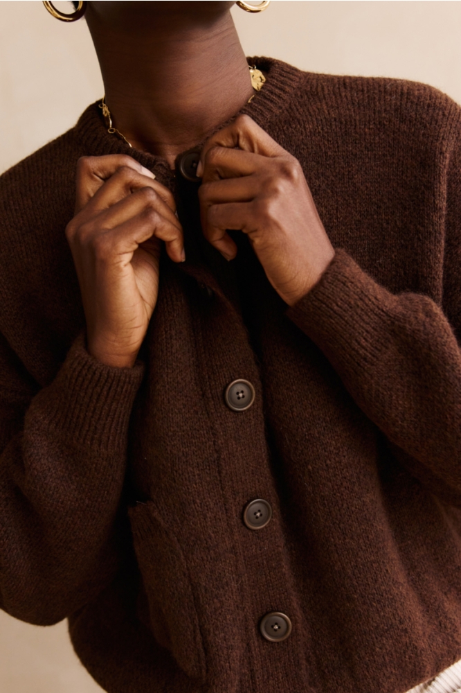 LolaLiza bruine dames vest | Close up