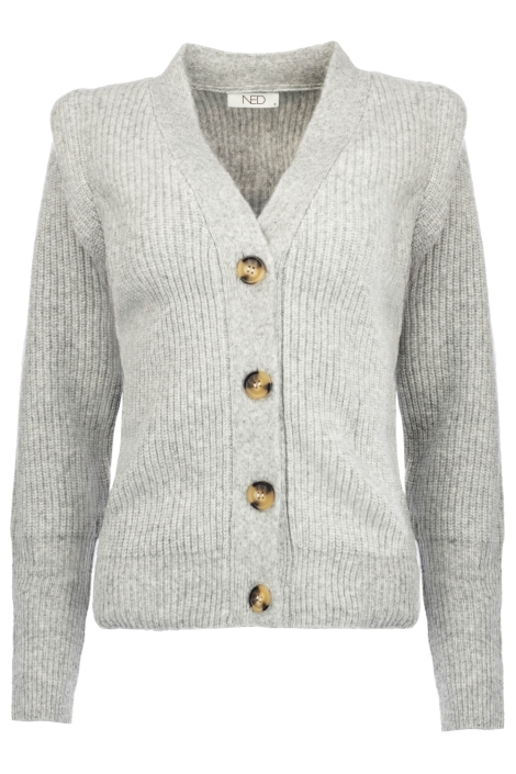 NED grijze dames vest | Vooraanzicht