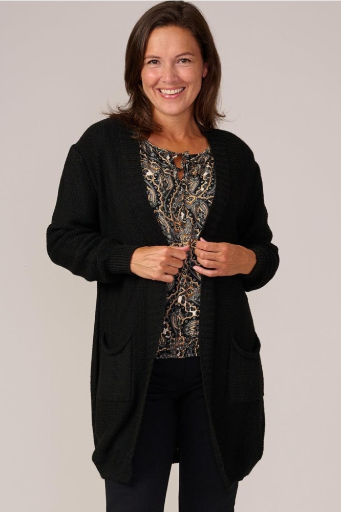 FOS Amsterdam zwarte dames vest | Model vooraanzicht