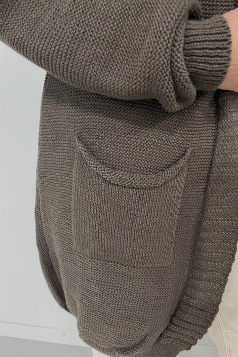 FOS Amsterdam taupe dames vest | Close up