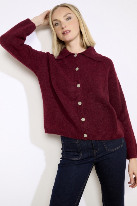 LolaLiza bordeaux dames vest | Model vooraanzicht