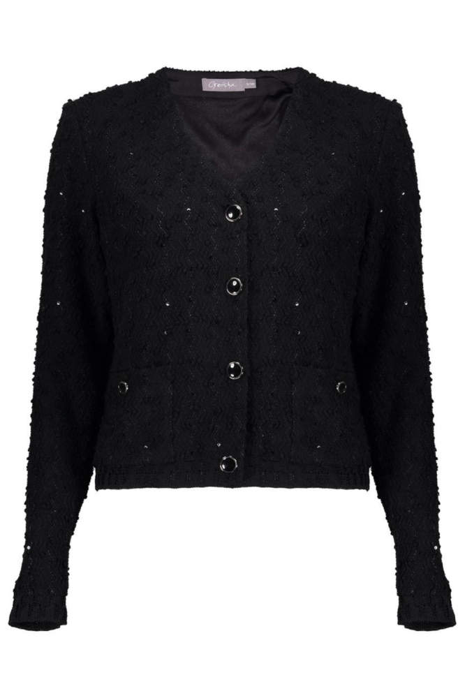 Geisha zwarte dames vest | Vooraanzicht