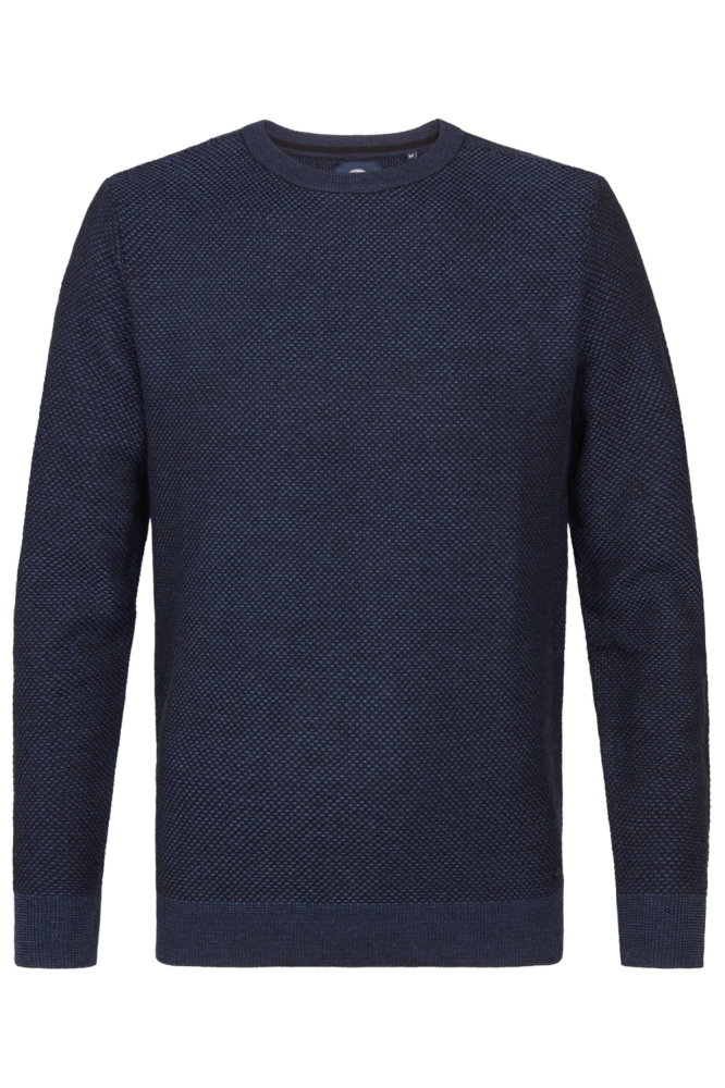 Petrol Industries blauwe heren trui | Vooraanzicht