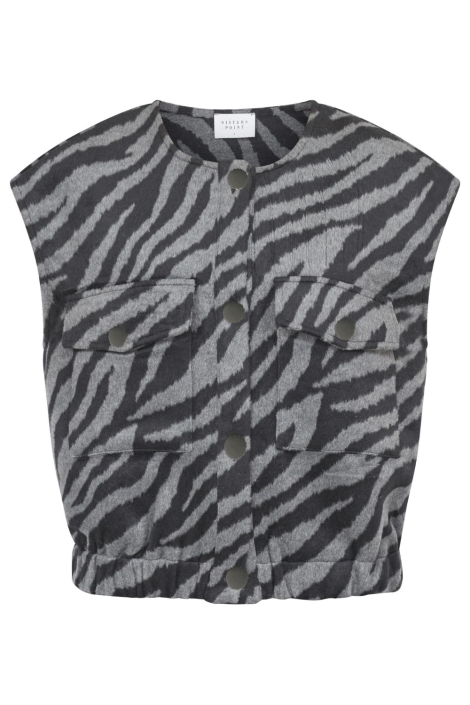 SisterS point grijze dames gilet | Vooraanzicht
