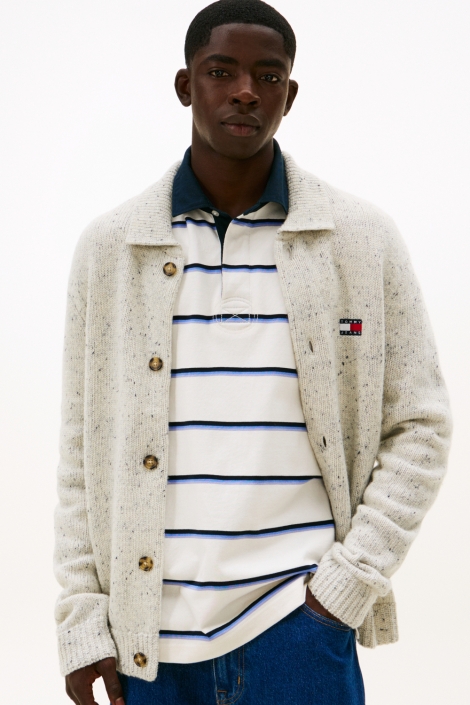 Tommy Jeans grijze heren vest | Model vooraanzicht