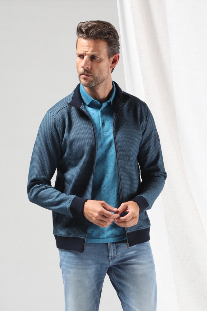 Gabbiano blauwe heren vest | Model vooraanzicht