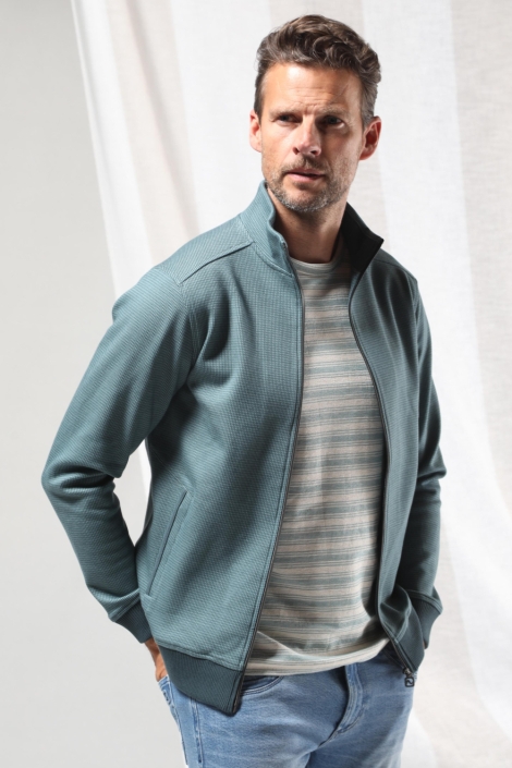 Gabbiano groene heren vest | Model vooraanzicht