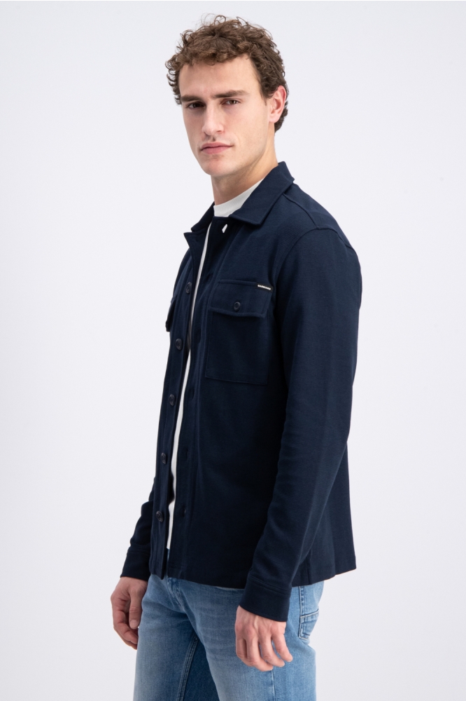 Gabbiano blauwe heren overhemd | Model zijaanzicht