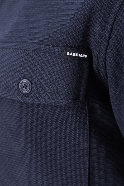 Gabbiano blauwe heren overhemd | Close up