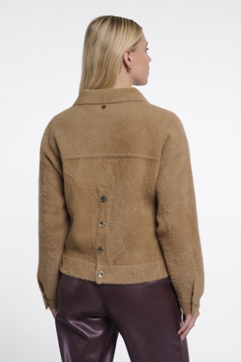 Rino & Pelle camel dames vest | Model achteraanzicht
