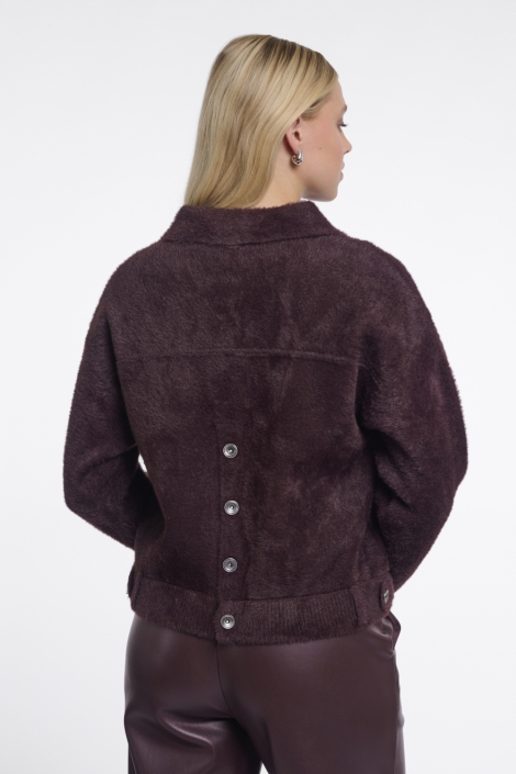 Rino & Pelle bordeaux dames vest | Model achteraanzicht