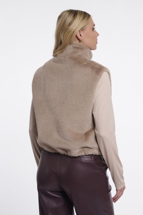 Rino & Pelle beige dames gilet | Model achteraanzicht