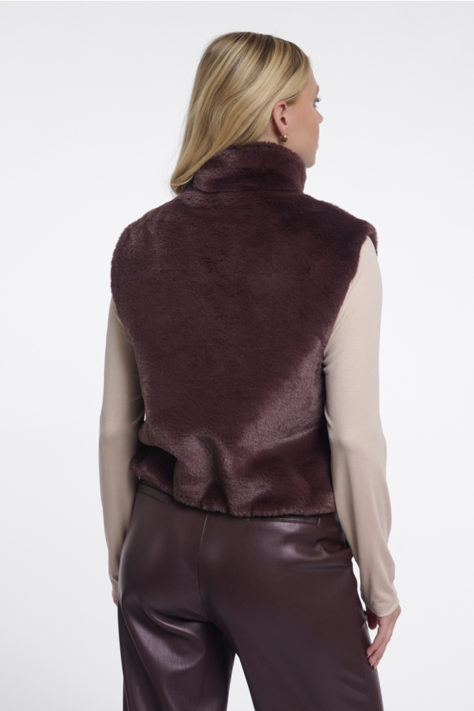 Rino & Pelle bruine dames gilet | Model achteraanzicht
