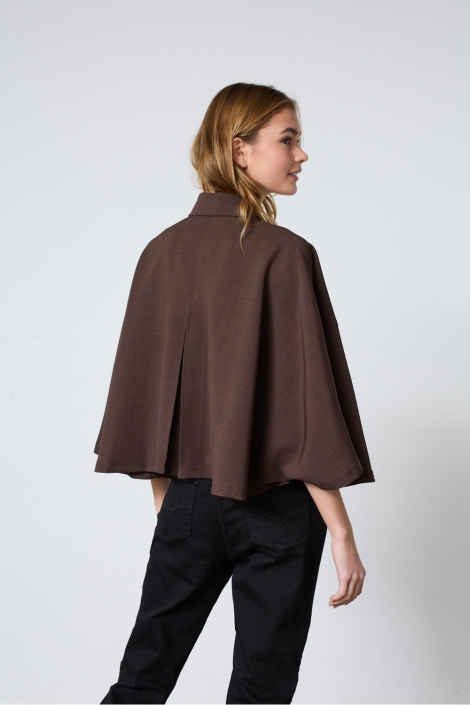 SisterS point bruine dames blouse | Model achteraanzicht