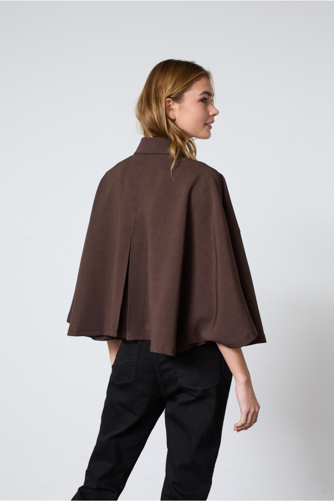 SisterS point bruine dames blouse | Model achteraanzicht