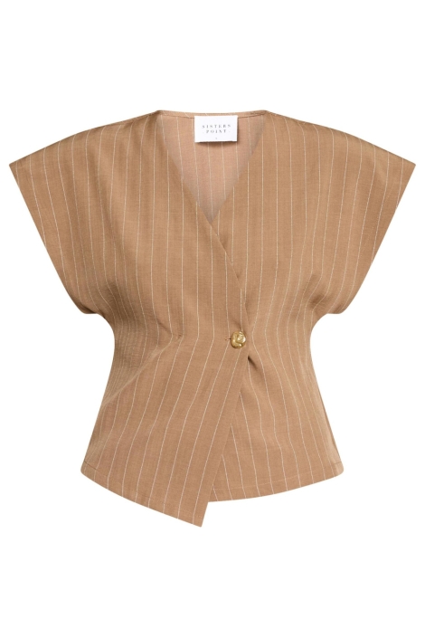 SisterS point camel dames gilet | Vooraanzicht