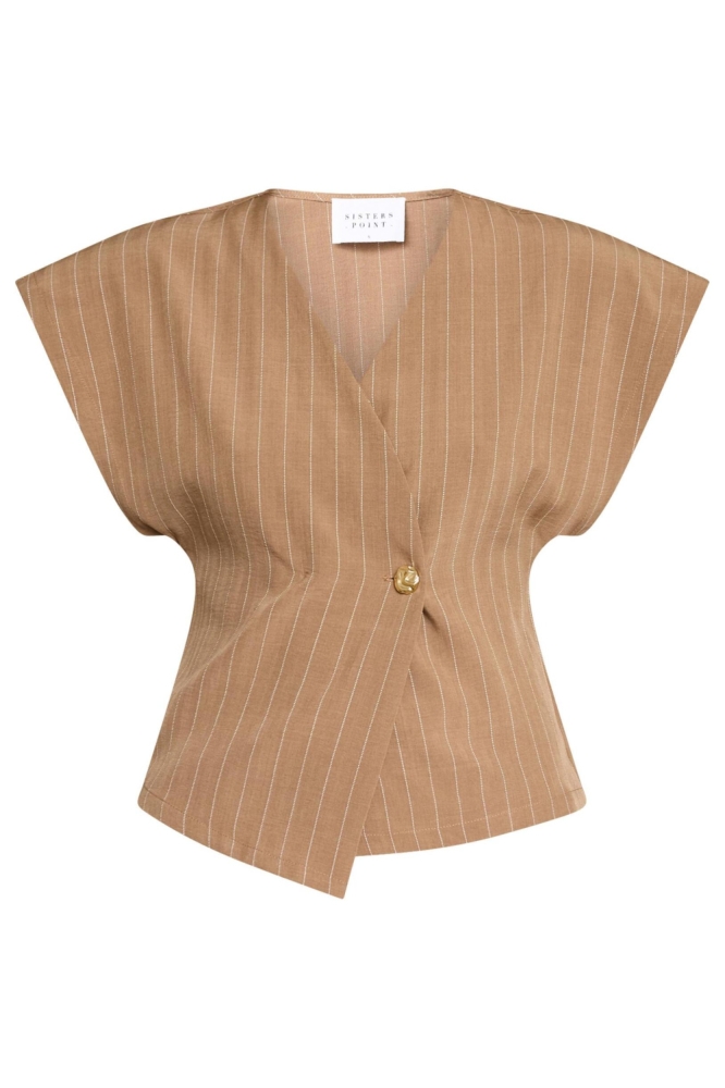 SisterS point camel dames gilet | Vooraanzicht
