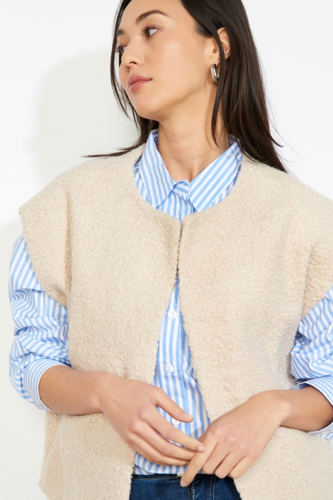 LolaLiza beige dames vest | Close up