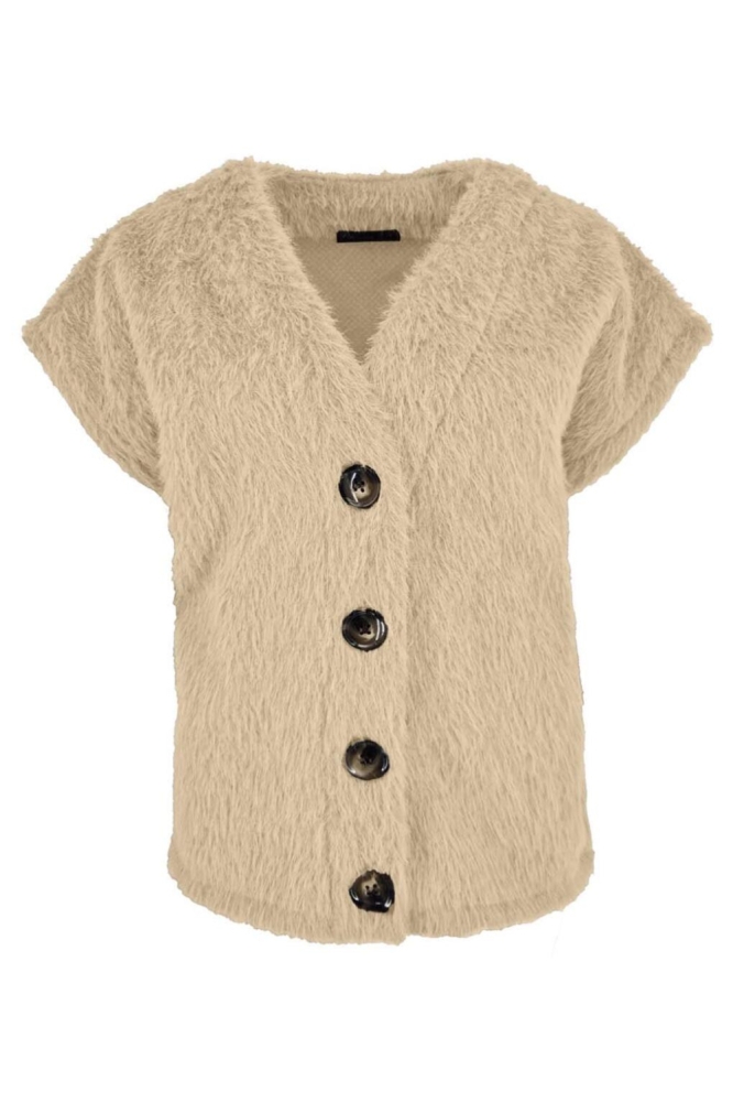 FOS Amsterdam beige dames top | Vooraanzicht