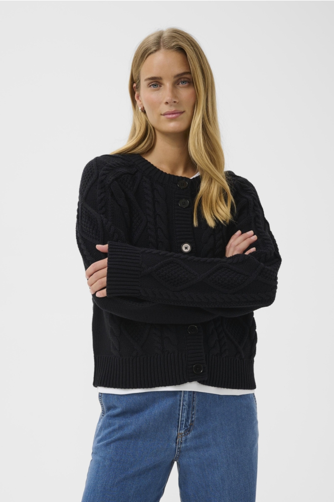 Part Two blauwe dames vest | Model vooraanzicht