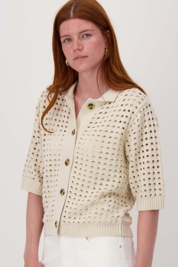 Zusss VEST MET POLOKRAAG IN AJOUR 0306 0006 1024 KIT