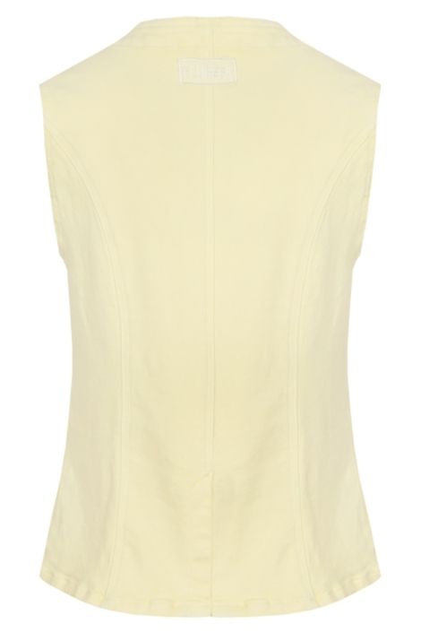 Fluresk gele dames gilet | Achteraanzicht