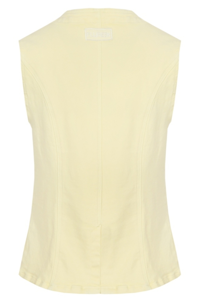 Fluresk gele dames gilet | Achteraanzicht