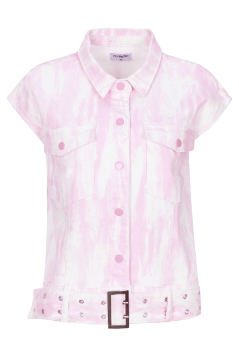 Fluresk roze dames gilet | Vooraanzicht