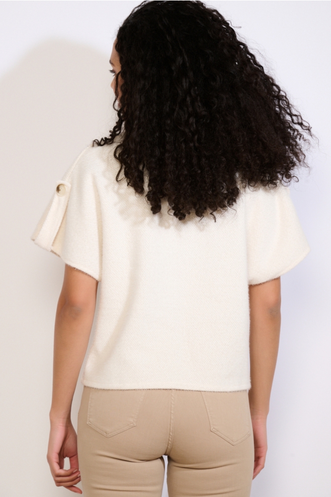 LolaLiza beige dames vest | Model achteraanzicht