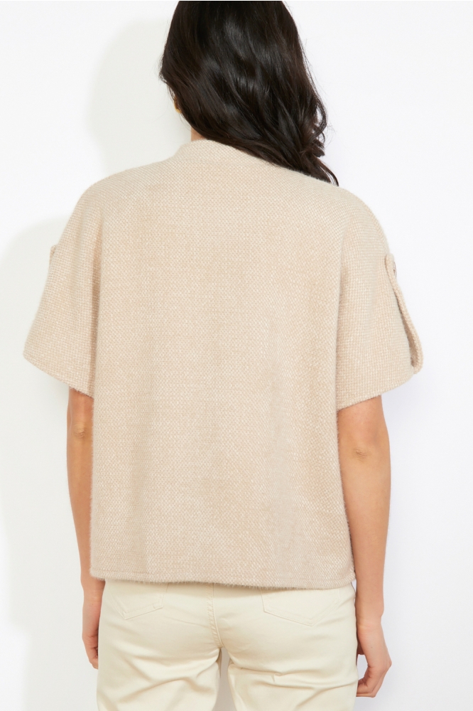 LolaLiza beige dames vest | Model achteraanzicht