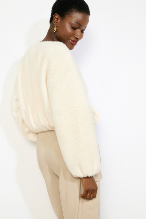 LolaLiza beige dames vest | Model achteraanzicht