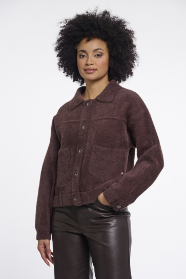 Rino & Pelle Vest BOXY JACKET BUBBLY 5002621 COFFEE ROAST