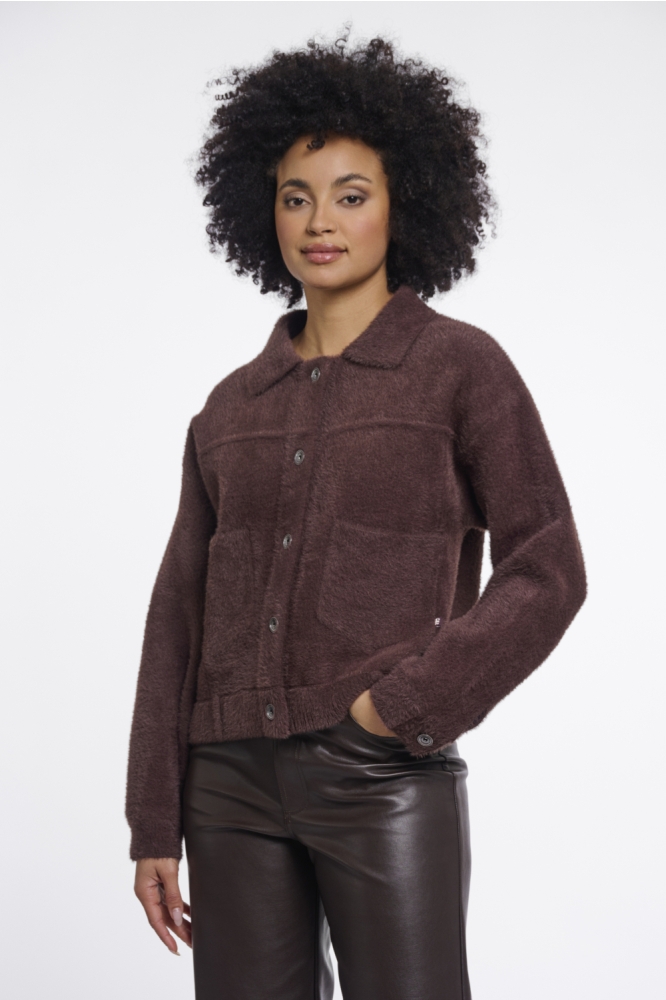 Rino & Pelle bruine dames vest | Model vooraanzicht